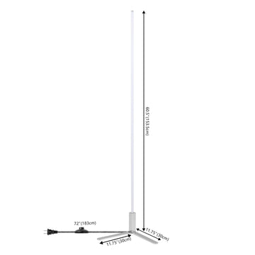 Potts 60.5" Modern Contemporary Aluminum/Iron Integrated LED Post Floor Lamp - JONATHAN Y